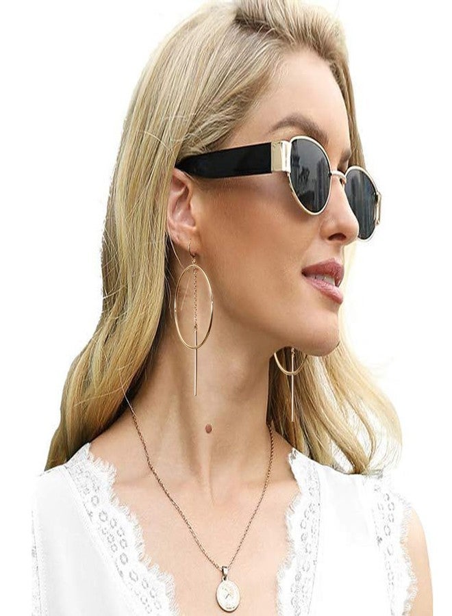 S SUSANN 14k Gold Hoops Earrings for Women, High Polished Dangly Bar earrings Cute and Aesthetic Earrings for Women - Image 2